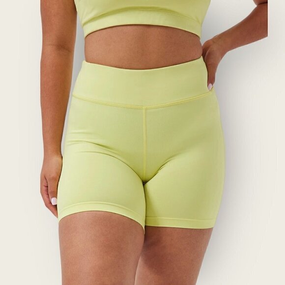 Outdoor Voices TechSweat 6" Bike Shorts Fluorescent Yellow - Picture 1 of 10